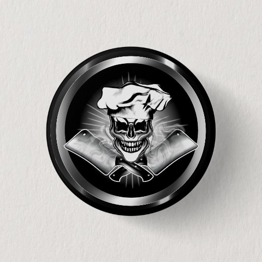 Chef Skull 6 Ronde Button 3,2 Cm (Voorkant)