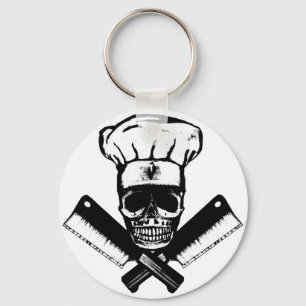 Chef Skull (B&W) Sleutelhanger