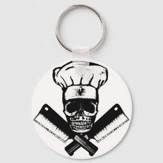 Chef Skull (B&W) Sleutelhanger
