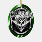 Chef Skull en Crossed Chef Knives 2 Keramisch Ornament (Rechts)