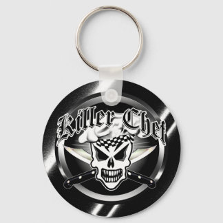 Chef Skull en Crossed Chef Knives 2 Sleutelhanger