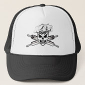 Chef Skull en Crossed Rolling Pins 2 Trucker Pet (Voorkant)