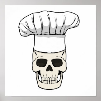 CHEF SKULL Jolly Roger Downloadbaar PNG-ontwerp Poster