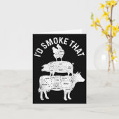 Chef Slager Bbq Ik Zou Die Varkensvlees Rundvlees Kaart (Gele Bloem)