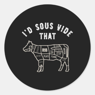 Chef Slager Kok Bbq Ik Sous Vide Die Koe Rundvlees Ronde Sticker