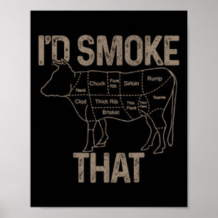 Chef Slager Kok Bbq Ik Zou Die Koe Runderen Leuk V Poster