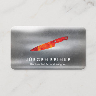 Chef Slate Fire Knife Visitekaartje