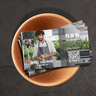 Chef Social Media QR Code Foto Visitekaartje