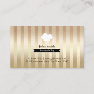 Chef Trendy Gold Foil Stripes Modern Visitekaartje
