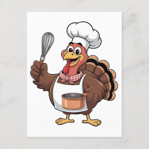 Chef Turkije Thanksgiving Cook Gobbler Feestdagenkaart