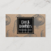 Chef Vegetable illustratie Rustic Kraft Visitekaartje (Voorkant)