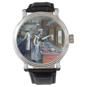 Chef vintage - montre-bracelet d'illustration de