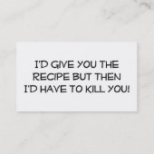 Chef-Visitekaartje Visitekaartje (Achterkant)