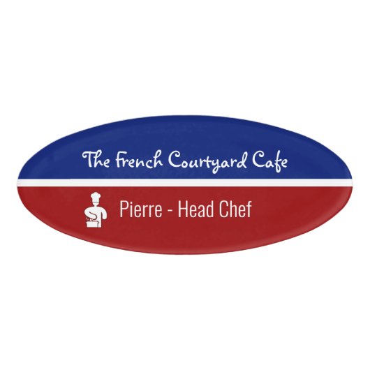 Chef voor restaurants in Frankrijk en personeel Naambadge (Voorkant)