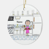 Chef - Vrouw, geen pet Keramisch Ornament (Links)