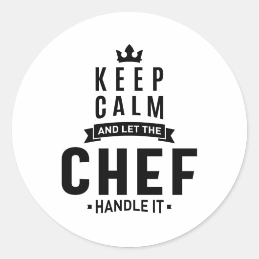 Chef-werk Titel titel Cadeau Ronde Sticker (Voorkant)