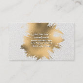 Chef Whisk | Goud Folie Spatten | Witte Textuur Visitekaartje (Achterkant)