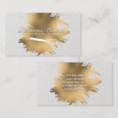 Chef Whisk | goudbladspat | Witte textuur Visitekaartje (Voorkant / Achterkant)