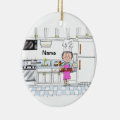 Chef, with Hat - Female Keramisch Ornament (Rechts)