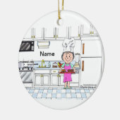 Chef, with Hat - Female Keramisch Ornament (Links)