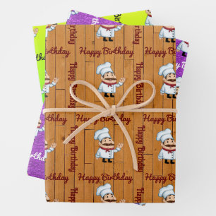 Chef Wrapping Paper Flat Sheet Set van 3