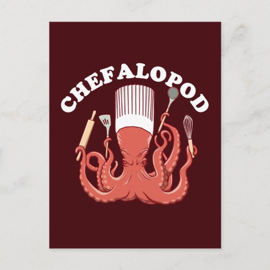 Chefalopod | Octopus Chef Funny Pun Briefkaart (Voorkant)