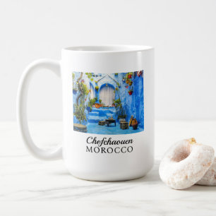 Chefchaouen Blue City Marokko Oil Painting Boho Koffiemok