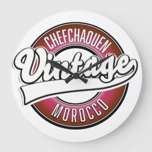 chefchaouen maroc vintage logo grote klok