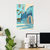 Chefchaouen Marokko Reisposter Poster (Thuiskantoor)