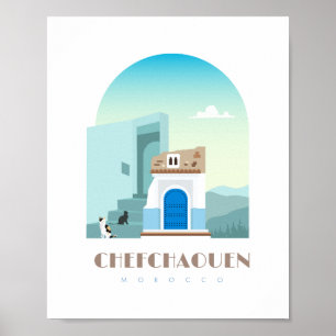 Chefchaouen stad marocco Skyline Poster