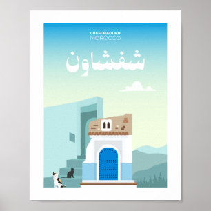 Chefchaouen Stad Marokko Illustratie Poster