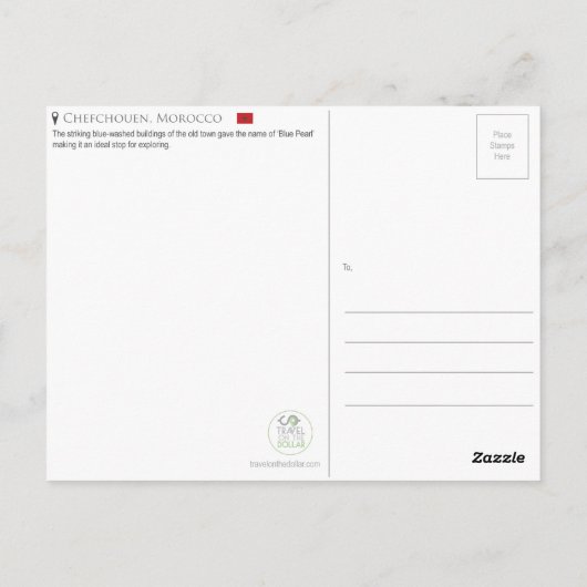 Chefchouen, Maroc Carte postale (Dos)