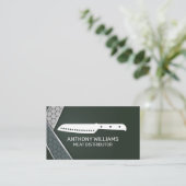 Chefmes icoon | Culinair achtergrond Visitekaartje (Staand voorkant)