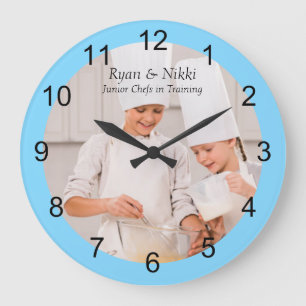 Chefs in training wandklok grote klok