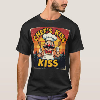 Chef's Kiss Funny Retro Cartoon Chef T-shirt