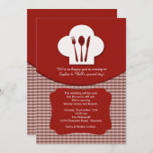 Chef's Pet (Red) Post Wedding Brunch Uitnodiging (Voorkant / Achterkant)