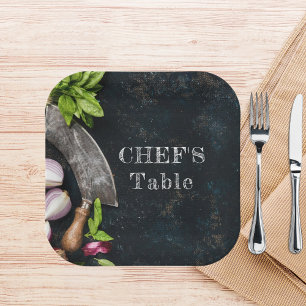 Chef's tafel rustiek koken food party papieren bordje