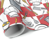 Chefs Tools Checkerboard Cadeaupapier (Rol Hoek)