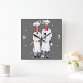 Chefs Wall Clock Vierkante Klok (Huis)