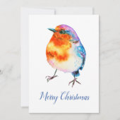 Cheful Kerstmis Robin Waterverf Feestdagenkaart (Voorkant)