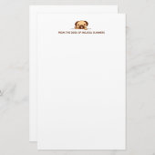 Cheful Pug Dog Peking boven Custom Text Briefpapier (Voorkant / Achterkant)