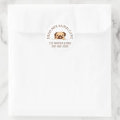 Cheful Pug Dog Peking boven Custom Text Ronde Sticker (Tas)