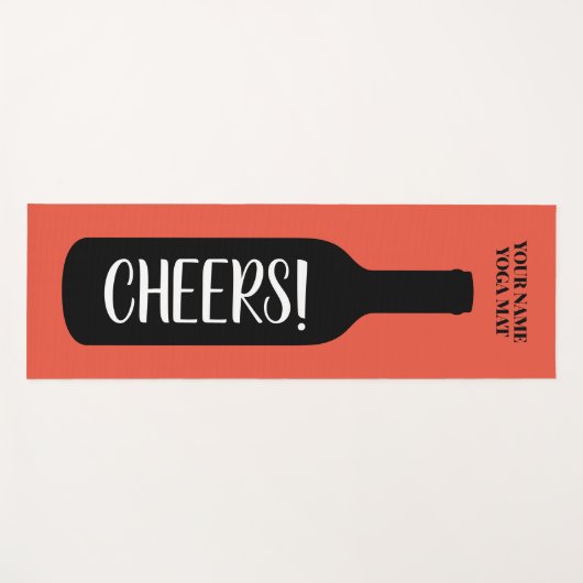 Cheges grappige wijnflessen silhouette, aangepaste yogamat (Voorkant (horizontaal))