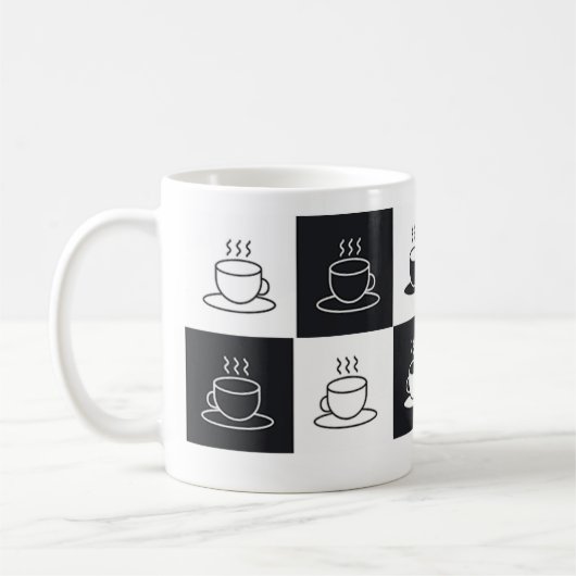 Chekered Pattern koffie mok (Links)
