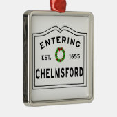 Chelmsford, MA Vacances Wreath Ornement métallique (Droite)