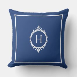 Chelsea blauw en wit monogram Sierkussen