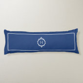 Chelsea Blauw en Wit Monogrammed Lichaamskussen (Achterkant)