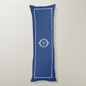 Chelsea Blauw en Wit Monogrammed Lichaamskussen (Achterkant (Verticaal))