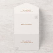 Chelsea Earthy Neutrals Modern Wedding All In One Uitnodiging (Buitenkant)