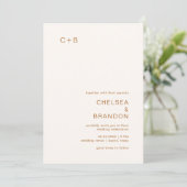 Chelsea Earthy Neutrals Modern Wedding Kaart (Staand voorkant)